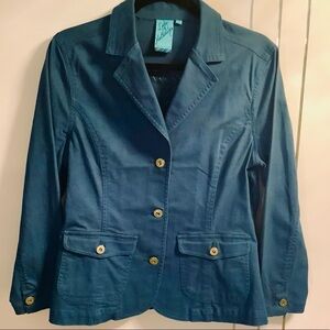 Lady Hathaway Peacock Slub Twill Denim S Blazer